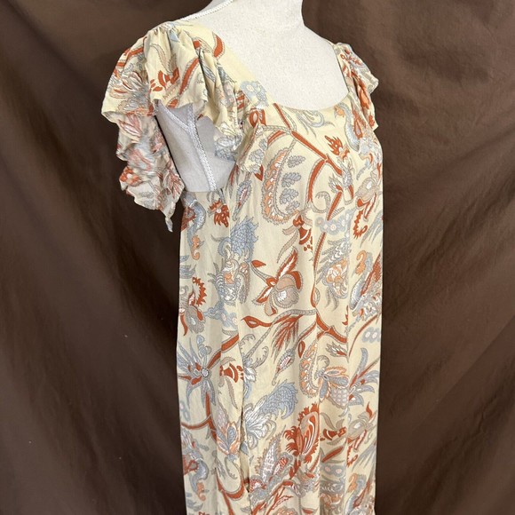 NEW House of Harlow 1960 Boho Maxi Dress SMALL Flutter Sleeves - w/ Pockets - Picture 3 of 10